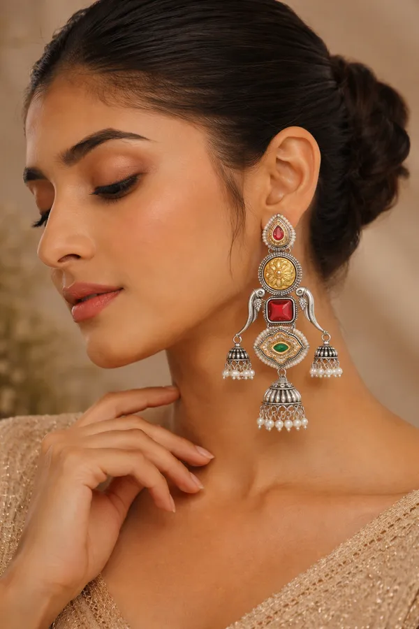 Mithila_Pink_Jhumki_Earrings