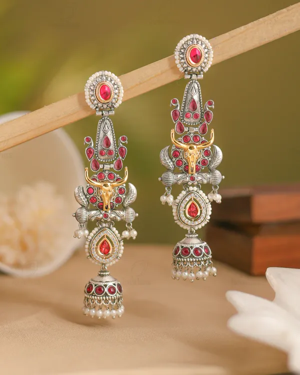 Harinya_Premium_Pink_Jhumki_Earrings