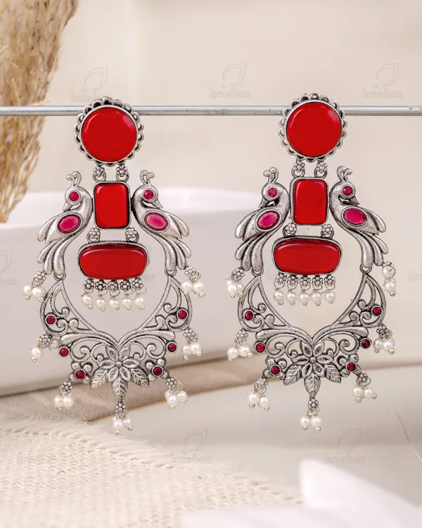 Pushpa_Red_Dangler_Earrings