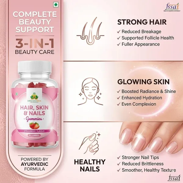 Dirghayu_Veda_Hair,_Skin_&_Nails_Gummies_-_Strawberry_Flavor_(30_Gummies)
