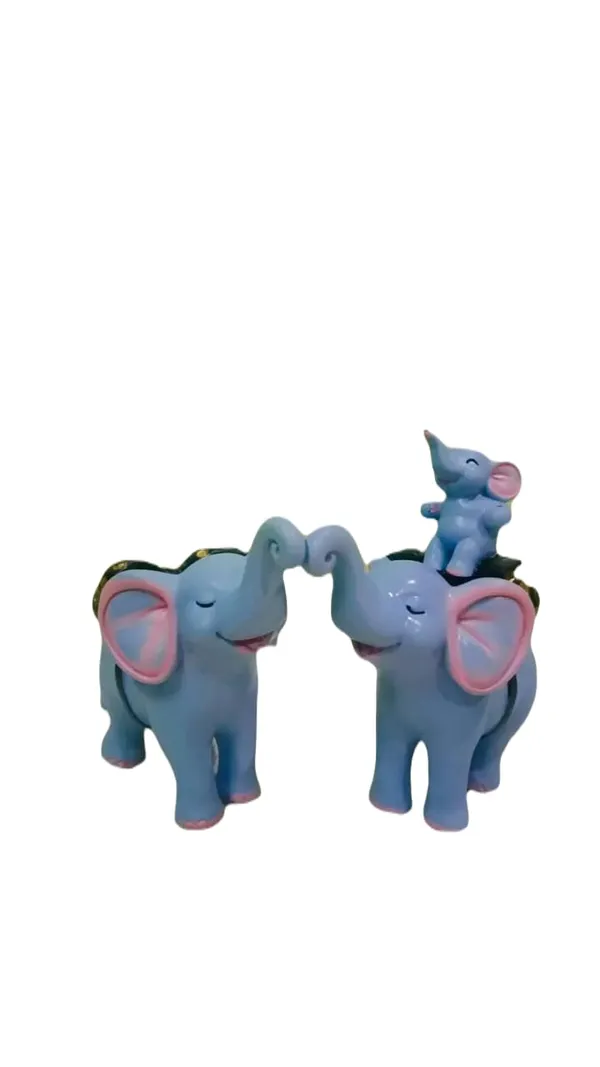 Skyblue_Elephant_Family_Resin_Figurine_Set