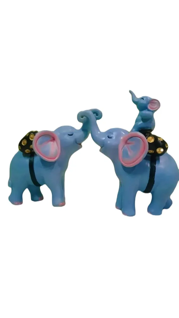 Skyblue_Elephant_Family_Resin_Figurine_Set