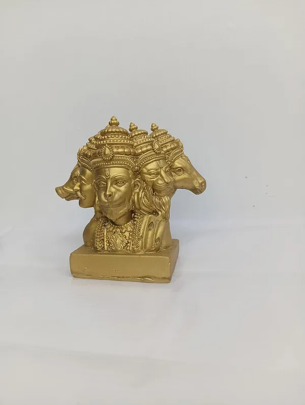 Gold_Panchmukhi_Hanuman_Resin_Miniature