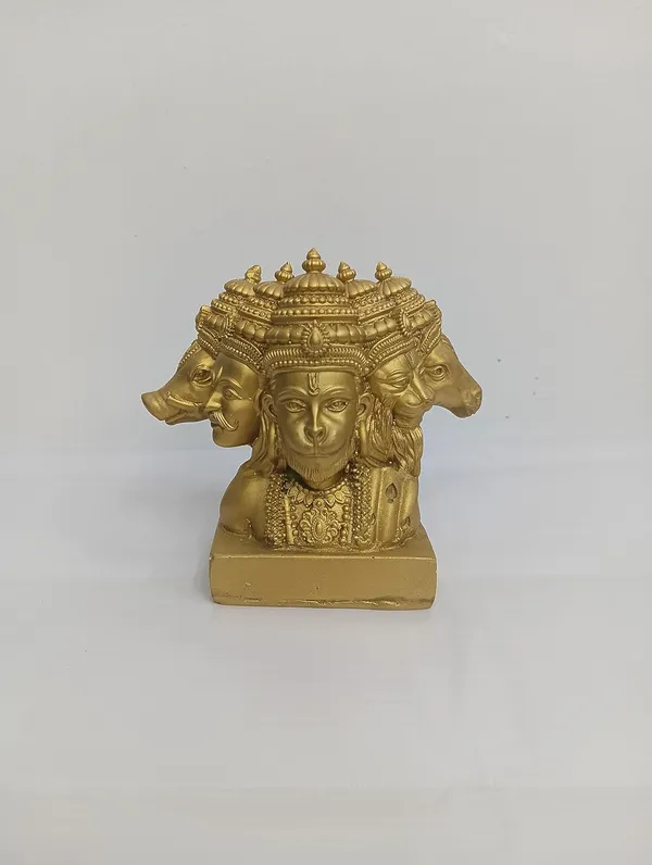 Gold_Panchmukhi_Hanuman_Resin_Miniature