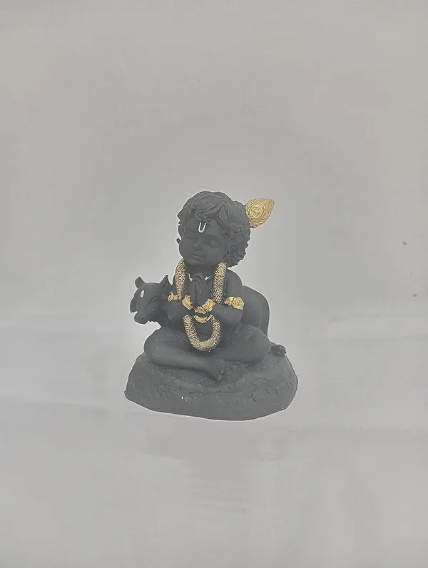 Black_Krishna_With_Cow_Resin_Miniature
