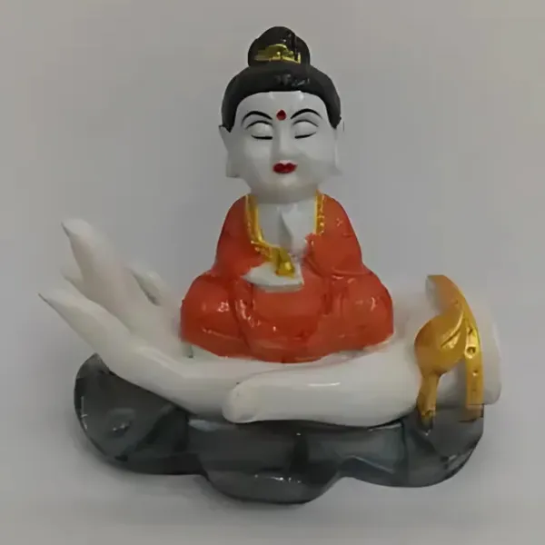 Orange_Buddha_On_Palm_Resin_Figurine