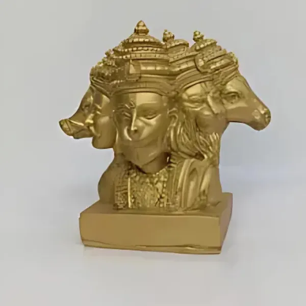 Gold_Panchmukhi_Hanuman_Resin_Idol