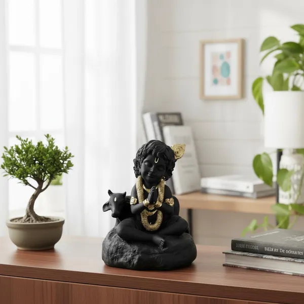 Black_Krishna_With_Cow_Resin_Idol