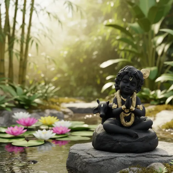 Black_Krishna_With_Cow_Resin_Idol