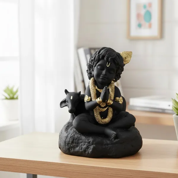Black_Krishna_With_Cow_Resin_Idol