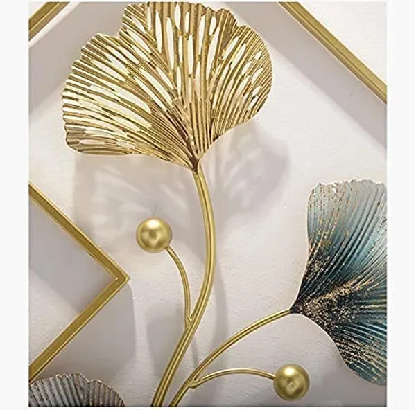 Golden_And_Bluish_Iron_Deer_Family_Wall_Art
