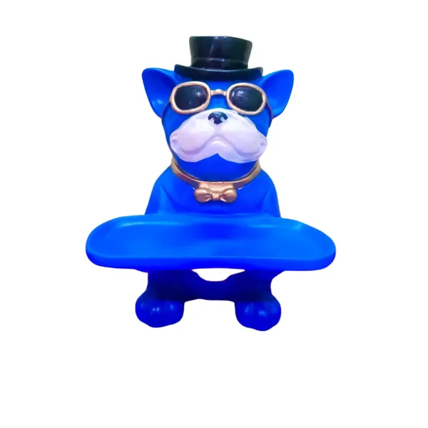 Blue_Butler_Dog_Statue_With_Tray