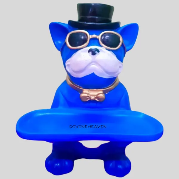 Blue_Butler_Dog_Statue_With_Tray