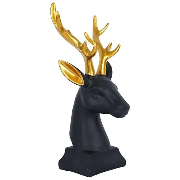 Black_Resin_Deer_Head_Statue