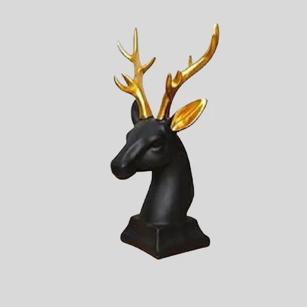 Black_Resin_Deer_Head_Statue
