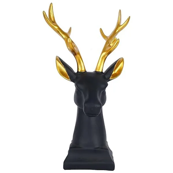 Black_Resin_Deer_Head_Statue