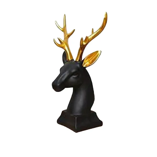 Black_Resin_Deer_Head_Statue