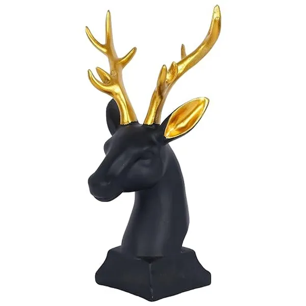Black_Resin_Deer_Head_Statue
