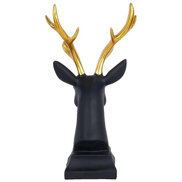 Black_Resin_Deer_Head_Statue