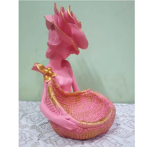 Multicolor_Lady_With_Basket_Resin_Figurine