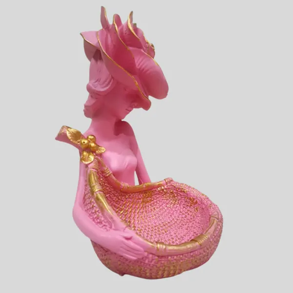 Multicolor_Lady_With_Basket_Resin_Figurine