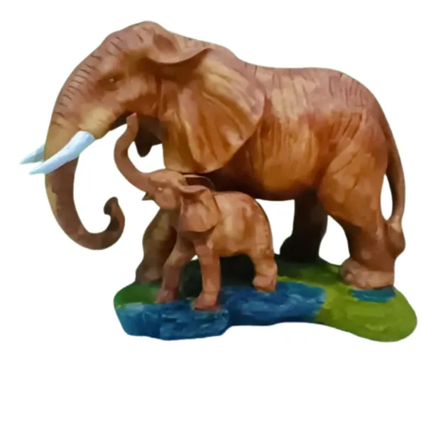 Multicolor_Elephant_Figurine_With_Baby