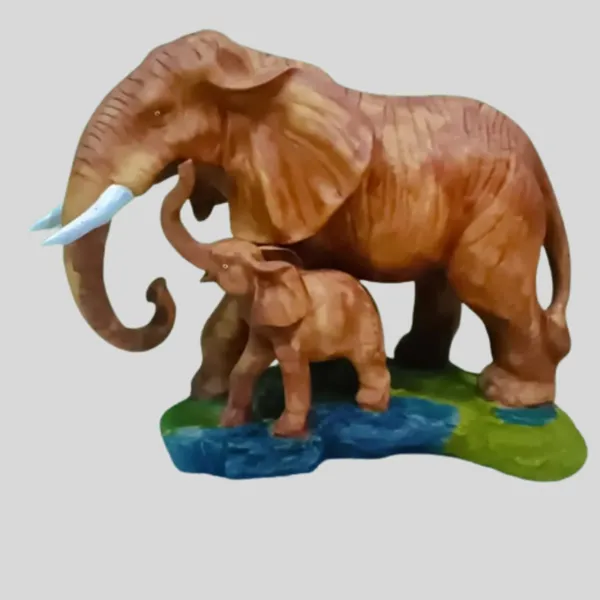 Multicolor_Elephant_Figurine_With_Baby