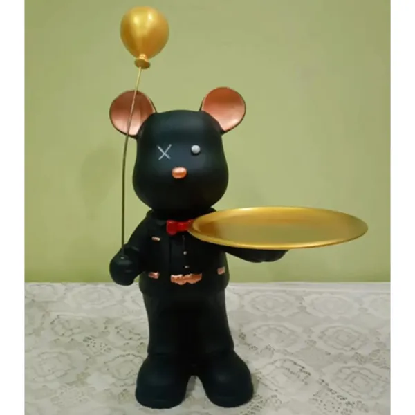 Multicolor_Resin_Bear_Figurine_With_Tray