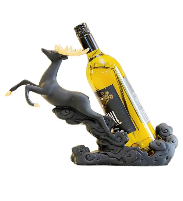 Black_Polyresin_Deer_Wine_Holder