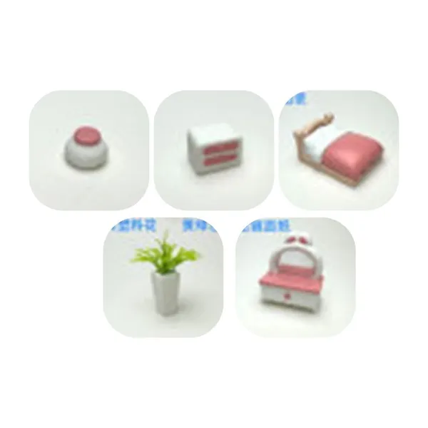 White_Miniature_Dollhouse_Bedroom_Furniture_Set