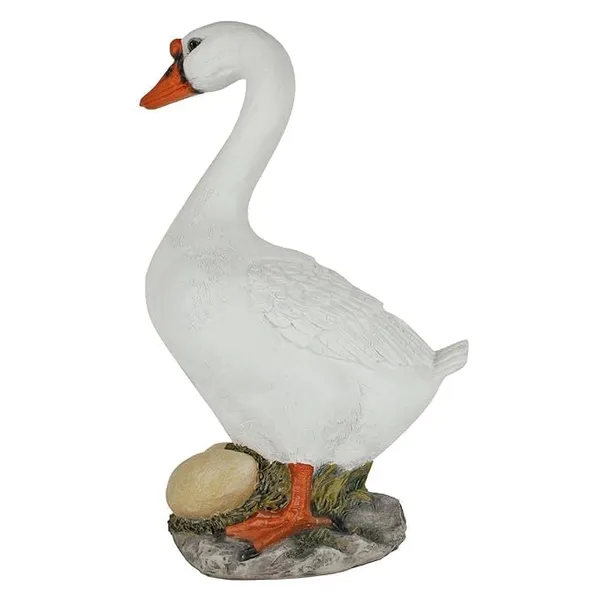 White_Garden_Egg_Duck_Showpiece_Resin_Figurine