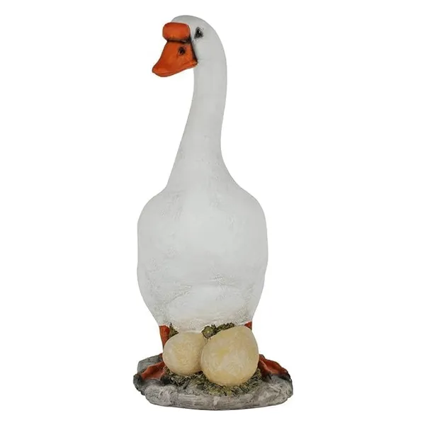 White_Garden_Egg_Duck_Showpiece_Resin_Figurine
