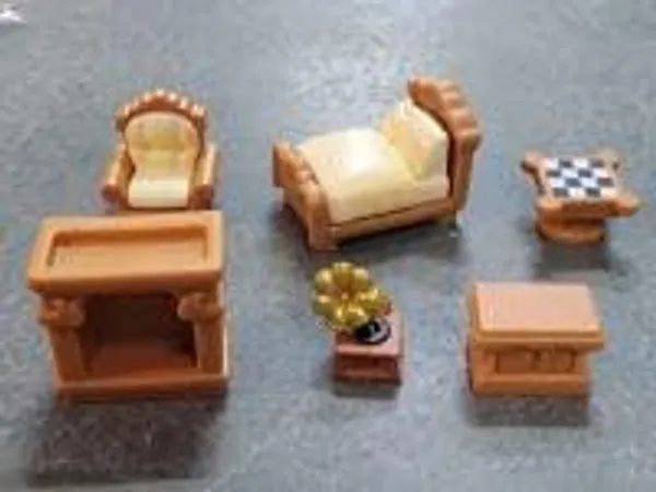 White_Miniature_Dollhouse_Bedroom_Furniture_Set