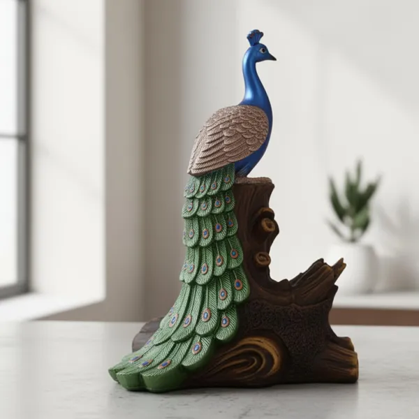 Multicolor_Peacock_Wine_Bottle_Holder_Resin_Stand
