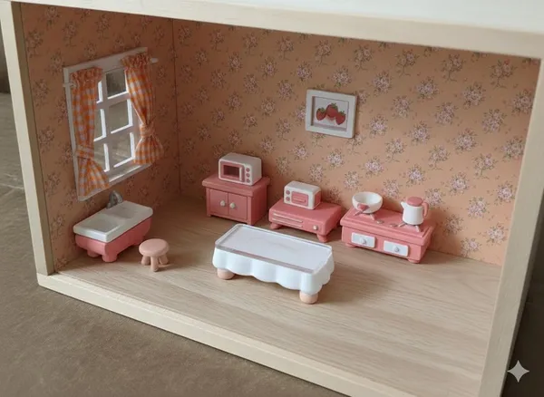 White_Dollhouse_Kitchen_Furniture_Set