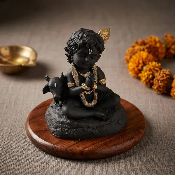 Black_Krishna_With_Cow_Resin_Miniature
