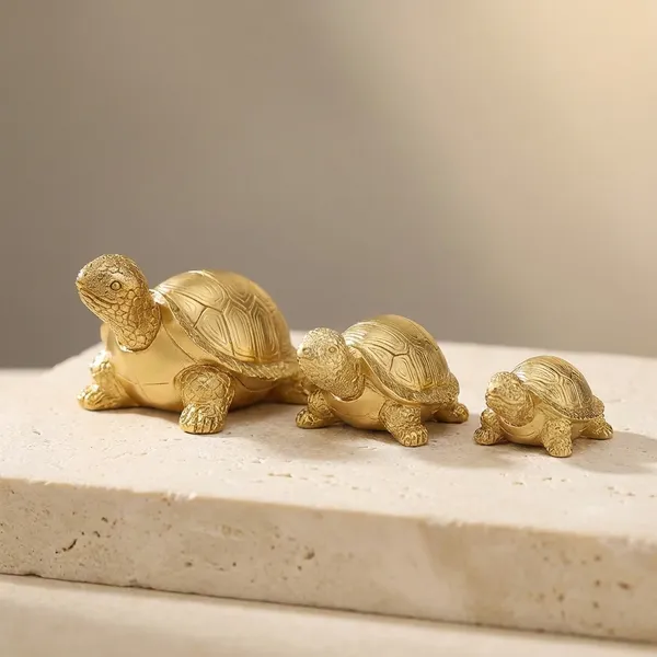 Orange_Resin_Turtle_Showpiece_Set