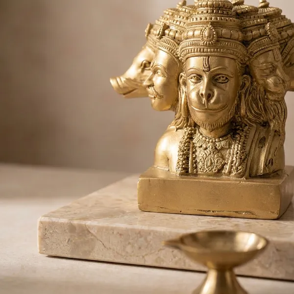 Gold_Panchmukhi_Hanuman_Resin_Idol