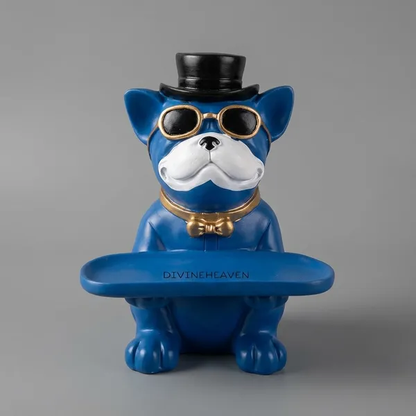Blue_Butler_Dog_Statue_With_Tray