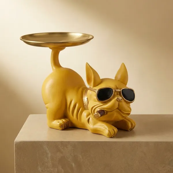 Multicolor_Resin_Dog_Showpiece_With_Tray