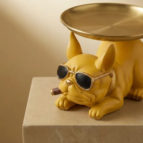 Multicolor_Resin_Dog_Showpiece_With_Tray