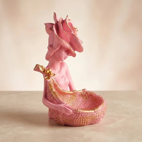 Multicolor_Lady_With_Basket_Resin_Figurine