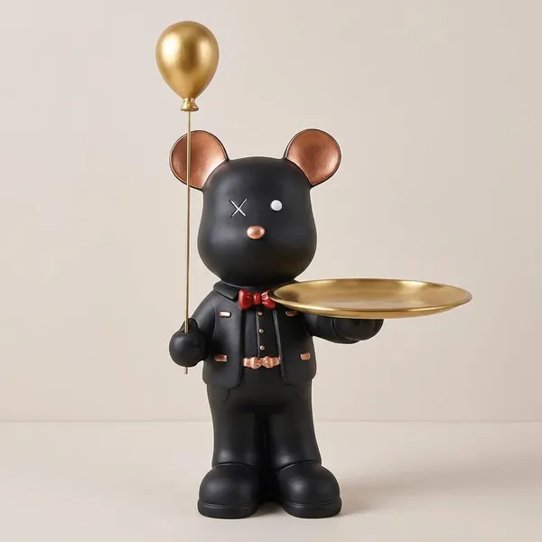 Multicolor_Resin_Bear_Figurine_With_Tray