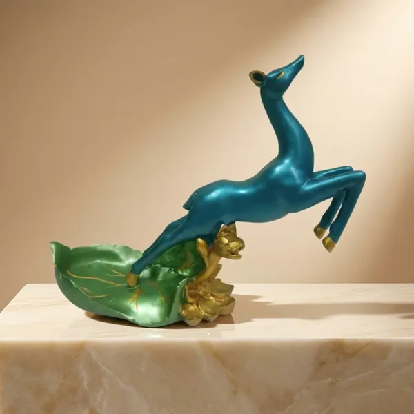 Multicolor_Resin_Deer_Figurine_With_Tray