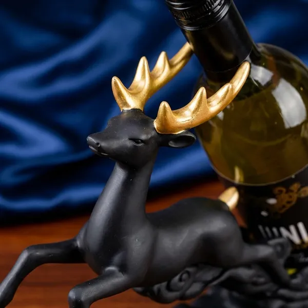 Black_Polyresin_Deer_Wine_Holder