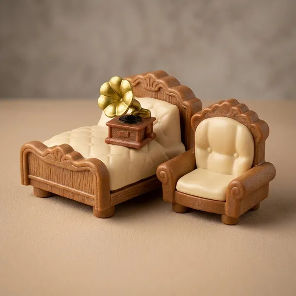 White_Miniature_Dollhouse_Bedroom_Furniture_Set