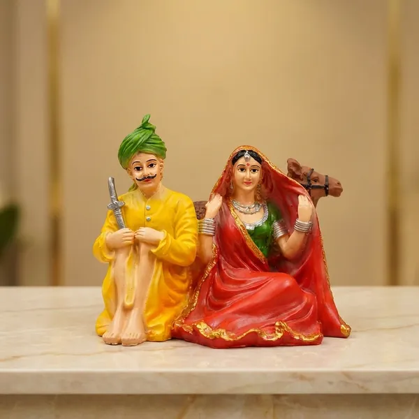 Multicolor_Rajasthani_Couple_With_Camel_Figurine_Showpiece