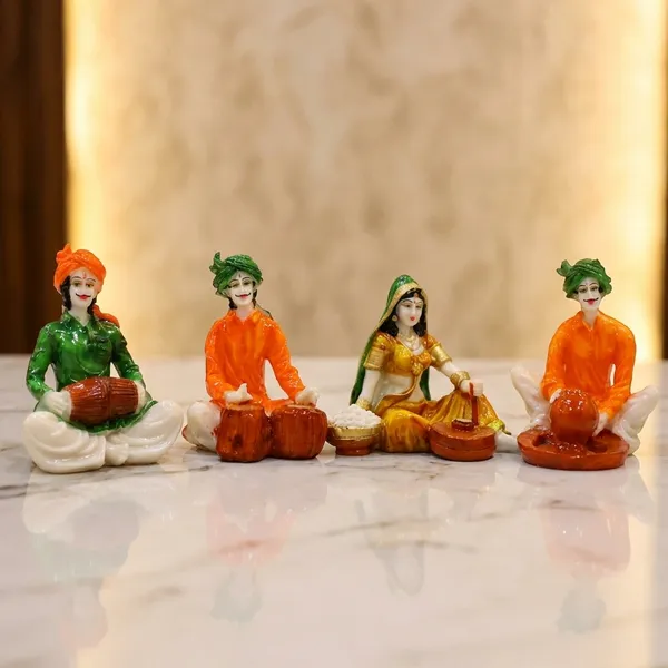 Multicolor_Rajasthani_Musician_And_Village_Lady_Figurine_Set