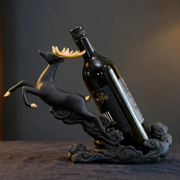 Black_Yellow_Polyresin_Deer_Wine_Holder