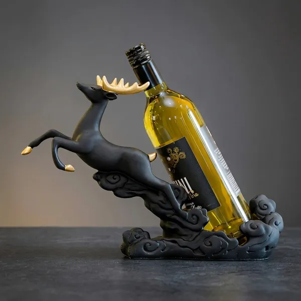 Black_Yellow_Polyresin_Deer_Wine_Holder